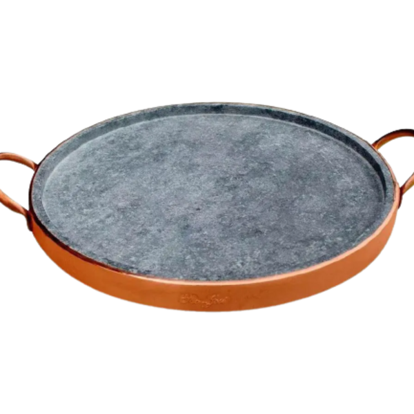 Forma Para Pizza Restaurante Pedra Sabão Alças Cobre Gg 42cm | Leroy Merlin