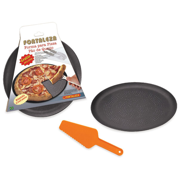 Forma Pizza Crocante Antiaderente Nr 35 Preta Fortaleza
