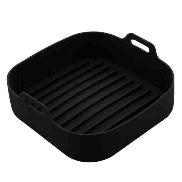 Forma Quadrada De Silicone Para Air Fryer Preta 20 X 7 Cm Lyor