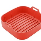 Forma Quadrada Em Silicone Para Air Fryer Lyor 20x7cm Vermelha