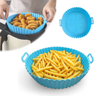 Forma Reutilizável De Silicone Azul Para Airfryer 16cm