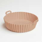 Forma Reutilizável De Silicone Marrom Para Airfryer 16cm