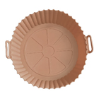Forma Reutilizável De Silicone Marrom Para Airfryer 16cm
