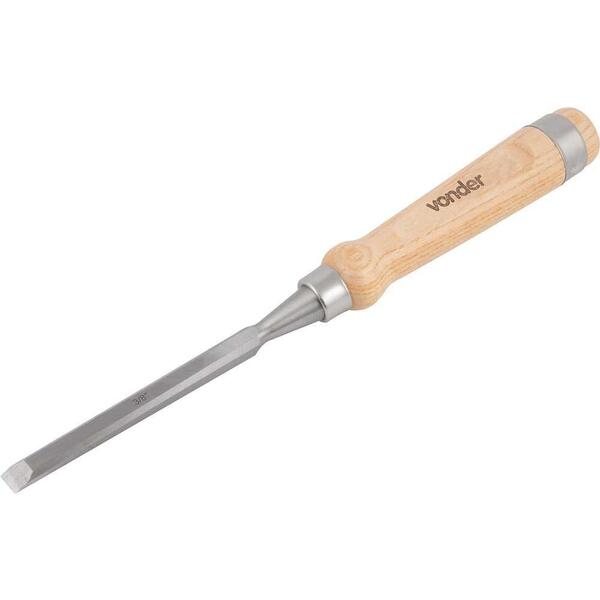 Formão Chanfrado 3/8" Cromo Vanádio Cabo Madeira Vonder