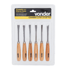 Formão para Escultura Jogo com 6 peças Vonder