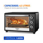 Forno Elétrico 42l Family Ii Mondial Preto/inox 1600w - Frn-4