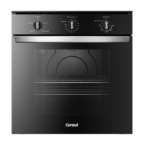 Forno Elétrico de Embutir 84L Consul com Grill e Timer COB84BEANA Preto 127V (110V)