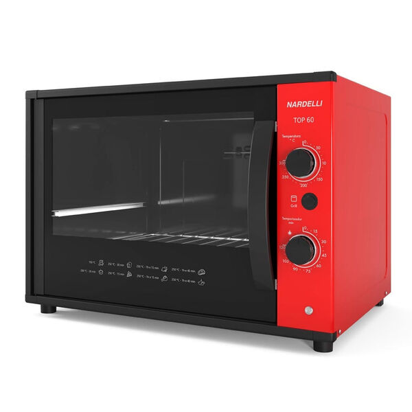 Forno Elétrico Nardelli 60 Litros Vermelho Top60 Red - 127 Vo