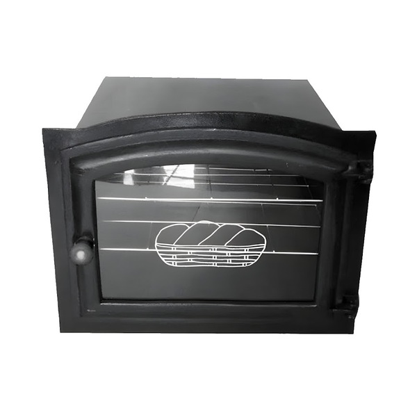 Forno Ferro Fundido Porta Vidro Fogão A Lenha 50x47x33cm G
