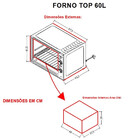 Forno Fogatti Elétrico Bancada Top 60 Litros