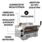 Forno Guilhotina À Gás Glp Sem Cavalete Vidro Temperado Assa