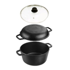 Forno Holandês Multiuso Ferro Fundido Tampa Vidro Fumil 5l