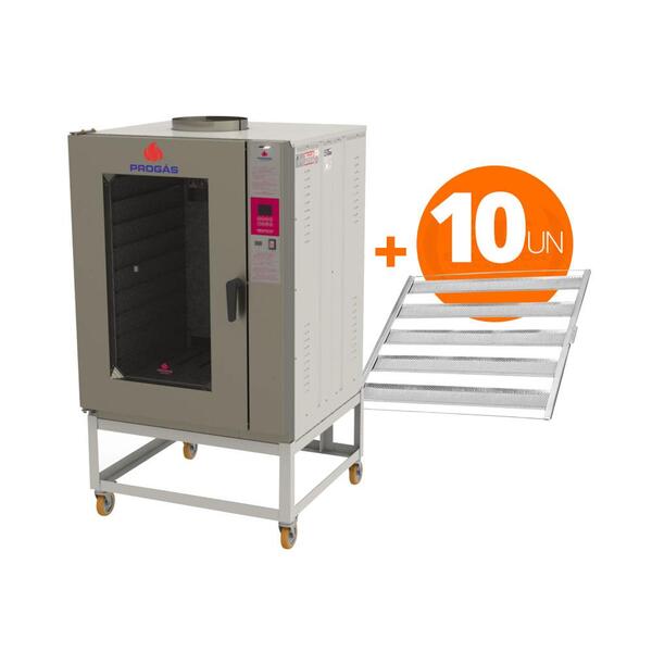 Forno Turbo A Gás 10 Níveis Prp-10000 Bivolt + 10 Esteiras Al