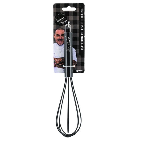 Fouet Silicone Black Cabo Inox Premium Henrique Fogaça  25cm