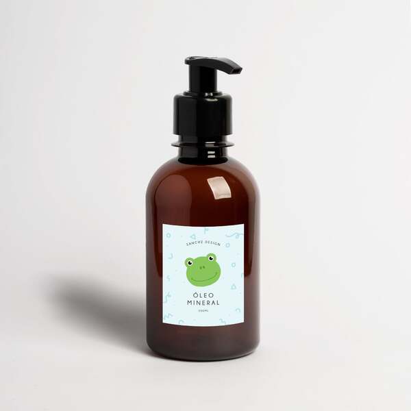 Frasco Âmbar Infantil Para Cuidado Pessoal 200ml Animals Óleo