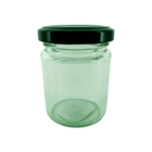 Frasco De Vidro Hermético Circular Com Tampa Preta 100ml