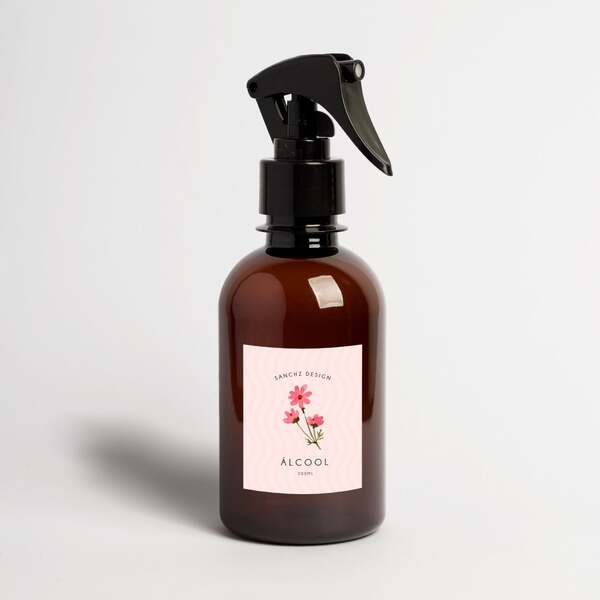 Frascos Âmbar Kids Para Cuidado Pessoal 200ml Flores Flowers