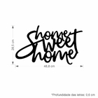 Frase Decorativa Home Sweet Home Vinil Adesivo Preto Fosco Bn