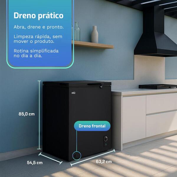 Freezer E Conservador Horizontal Hq 155 Litros Preto Hq-155cfhl Freezer E Conservador Horizontal Hq 155 Litros Preto Hq-155cfhl