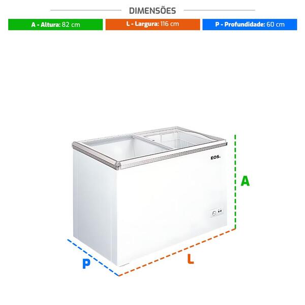 ハーベスター Freezer Expositor Horizontal Dupla Ação 410 Litros Eco Gelo Tampa