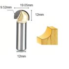 Fresa Meia Esfera / Ponta U / Meia Cana 12mm X 3/4