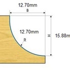 Fresa P/ Tupia Meia Cana Com Rolamento Haste 12mm Raio 12.7