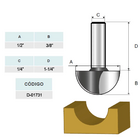 Fresa Para Tupia Ponta U 1/2' Haste 1/4' Makita D-01731