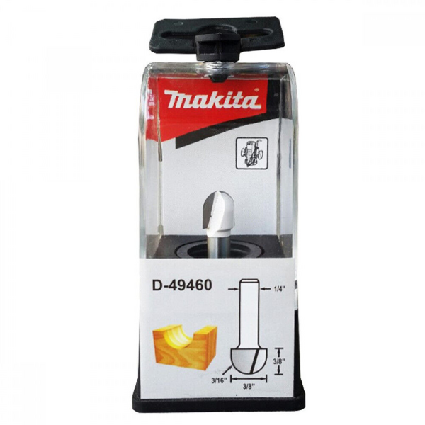 Fresa Para Tupia Ponta U 3/8' Haste 1/4' Makita D-49460