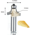 Fresa Quebra Canto / Arredonda Canto C/ Rolamento 12mm X 3/4