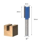 Fresa Reta Para Tupia Haste 1/4'' Corte 8mm X 20mm