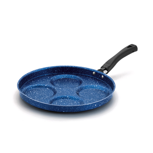Frigideira 4 Ovos Multiuso Divisórias Antiaderente Grill Azul