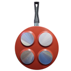 Frigideira 4 Ovos Multiuso Divisórias Antiaderente Grill Verm