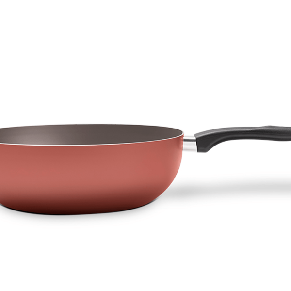 Frigideira  Antiaderente Brinox Wok Terracota Pro-flon  28cm