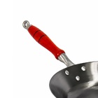 Frigideira Aço Carbono 1mm Cabo Madeira Fritura 2300ml 30cm