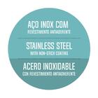 Frigideira Aço Inox Solar Fundo Triplo Antiaderente 24 Cm 2 1