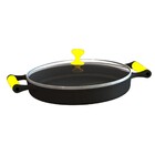 Frigideira Alças De Silicone E Tampa De Vidro 28 Cm Amarelo