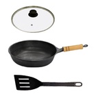 Frigideira Alta Antiaderente Cabo Tampa Vidro 30cm Espátula