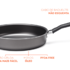 Frigideira Alta Garlic 24 X 5 5 Cm 2 L Brinox 24 X 5 5cm Verm