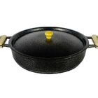 Frigideira Alumínio Fundido Craqueada Alça Meia Lua Preta 45cm