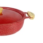 Frigideira Alumínio Fundido Craqueada Alça Meia Lua Vermelha