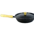 Frigideira Alumínio Fundido Craqueada Cabo De Madeira Preta 2