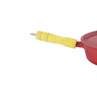 Frigideira Alumínio Fundido Craqueada Cabo De Madeira Vermelh