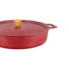 Frigideira Alumínio Fundido Craqueada Cabo De Madeira Vermelh