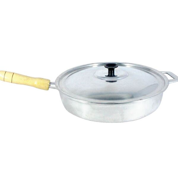 Frigideira Alumínio Fundido Polida Cabo De Madeira 28cm