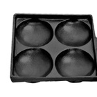 Frigideira Antiaderente 04 Ovo Quadrada Cabo Madeira 23x23cm