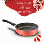 Frigideira Antiaderente 22 Cm 2 Litros Sem Tampa Grená E Cinz