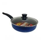 Frigideira Antiaderente Alta 18cm Tampa De Vidro Azul Docesa