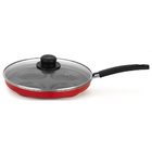 Frigideira Antiaderente Com Tampa 26 Cm 4 Ovos Vermelha Multi