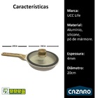 Frigideira Antiaderente Pó De Mármore C/ Tampa Vanilla Cazaro