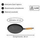 Frigideira Antiaderente Tapioca 22cm Cabo Madeira E Espátula